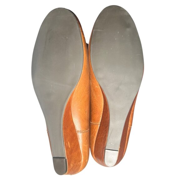 Steven Steve Madden Intyre Over the Knee Boots Leather Cognac Brown Wedge Heel 8 - Picture 13 of 16